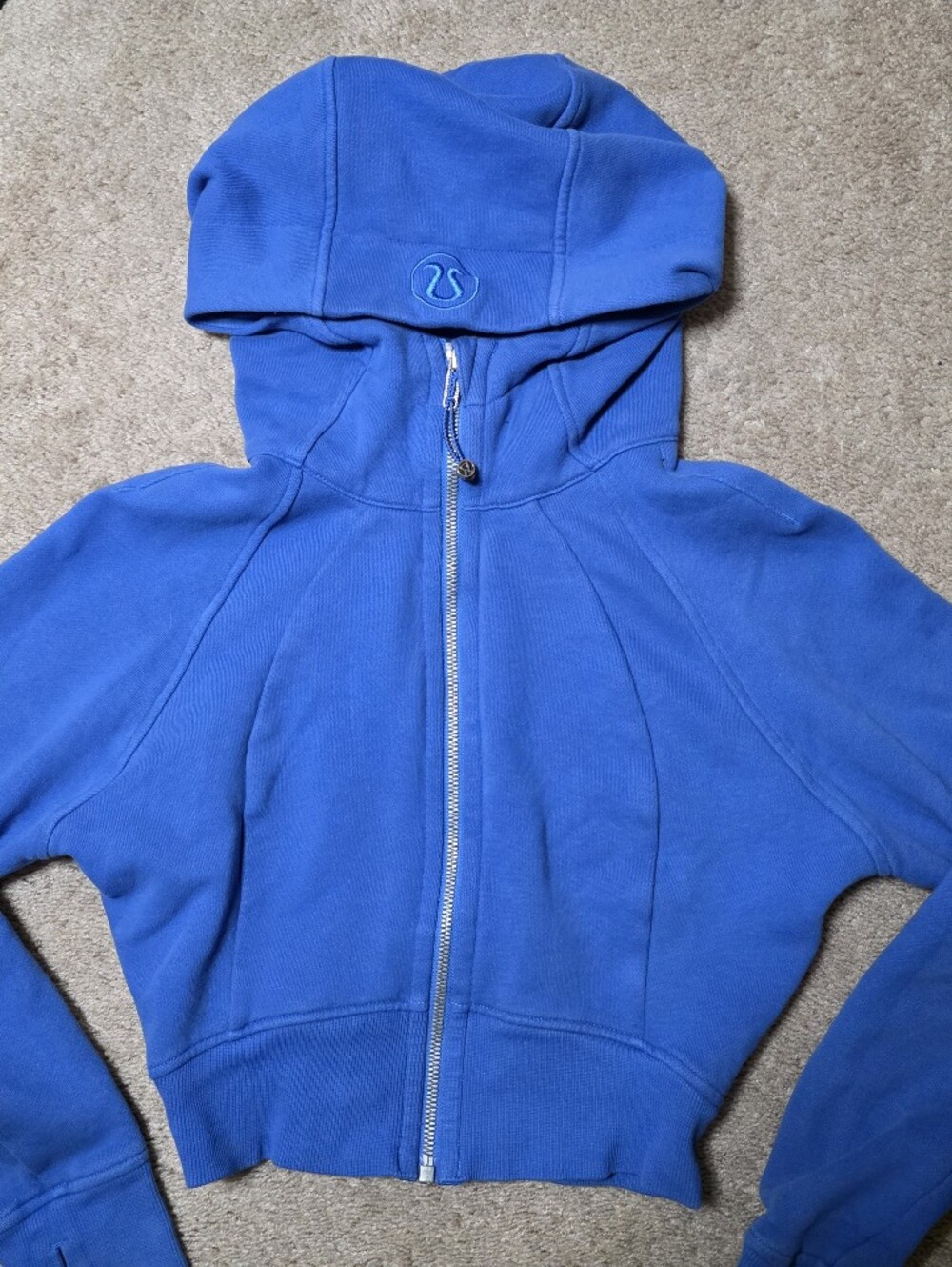 Lululemon Scuba Full-Zip Cropped Hoodie Pipe Dream Blue Blue 4 Rare